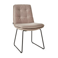STUHL  in Velours  - Silberfarben/Schwarz, Design, Textil/Metall (48/90/69cm) - Johann Jakob