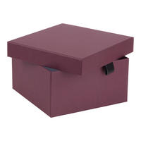 KARTONÁŽ, papier, kartón - vínovočervená/baklažánová, Basics, kartón/papier (23/23/12cm)