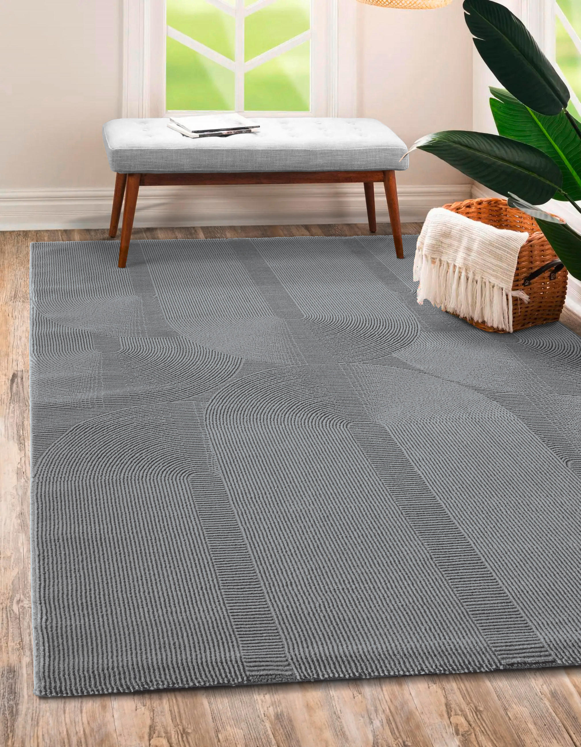WEBTEPPICH 80/150 cm Sign Grau  - Grau, KONVENTIONELL, Textil (80/150cm)