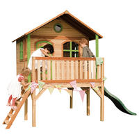 SPIELHAUS 380/274/212 cm  - Braun/Weiß, KONVENTIONELL, Holz/Kunststoff (380/274/212cm) - Ambia Garden