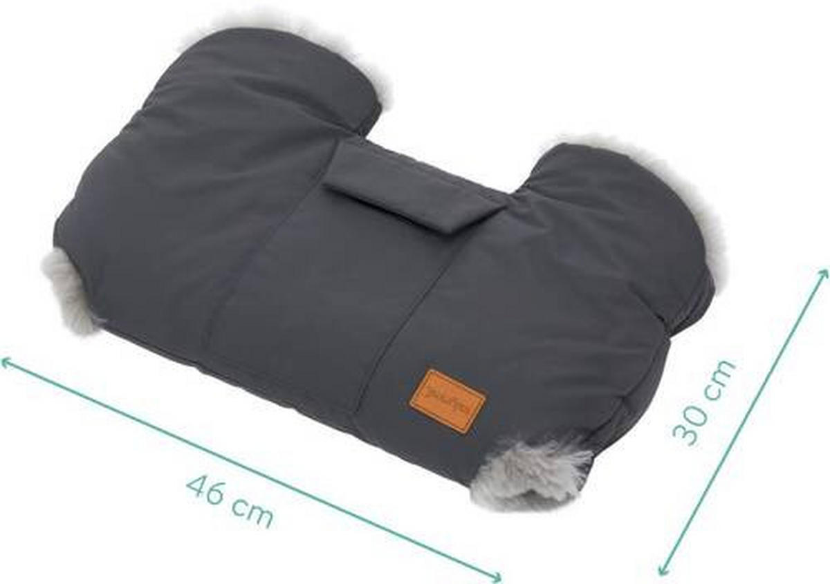 MUFF  - Grau, Basics, Kunststoff/Fell (30/46cm) - Jimmylee