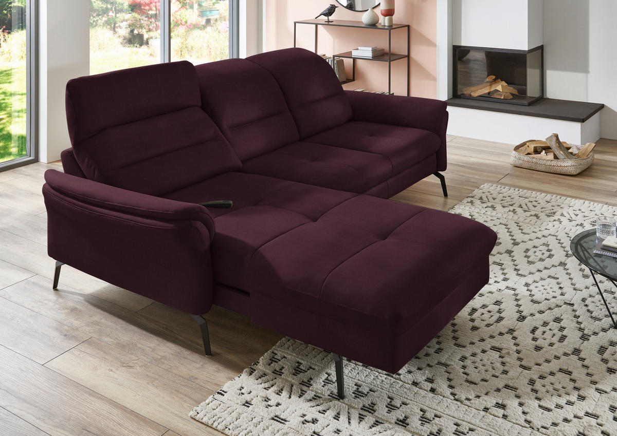 ECKSOFA in Flachgewebe Mokka  181/260 cm  - Schwarz/Mokka, KONVENTIONELL, Textil/Metall (181/260cm) - Beldomo Speed