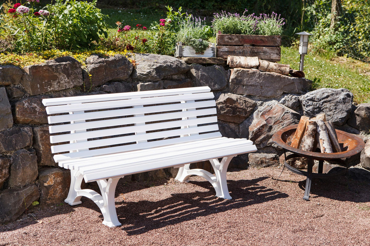 GARTENBANK 150/80/64 cm   - Weiß, Basics, Kunststoff (150/80/64cm) - Modante