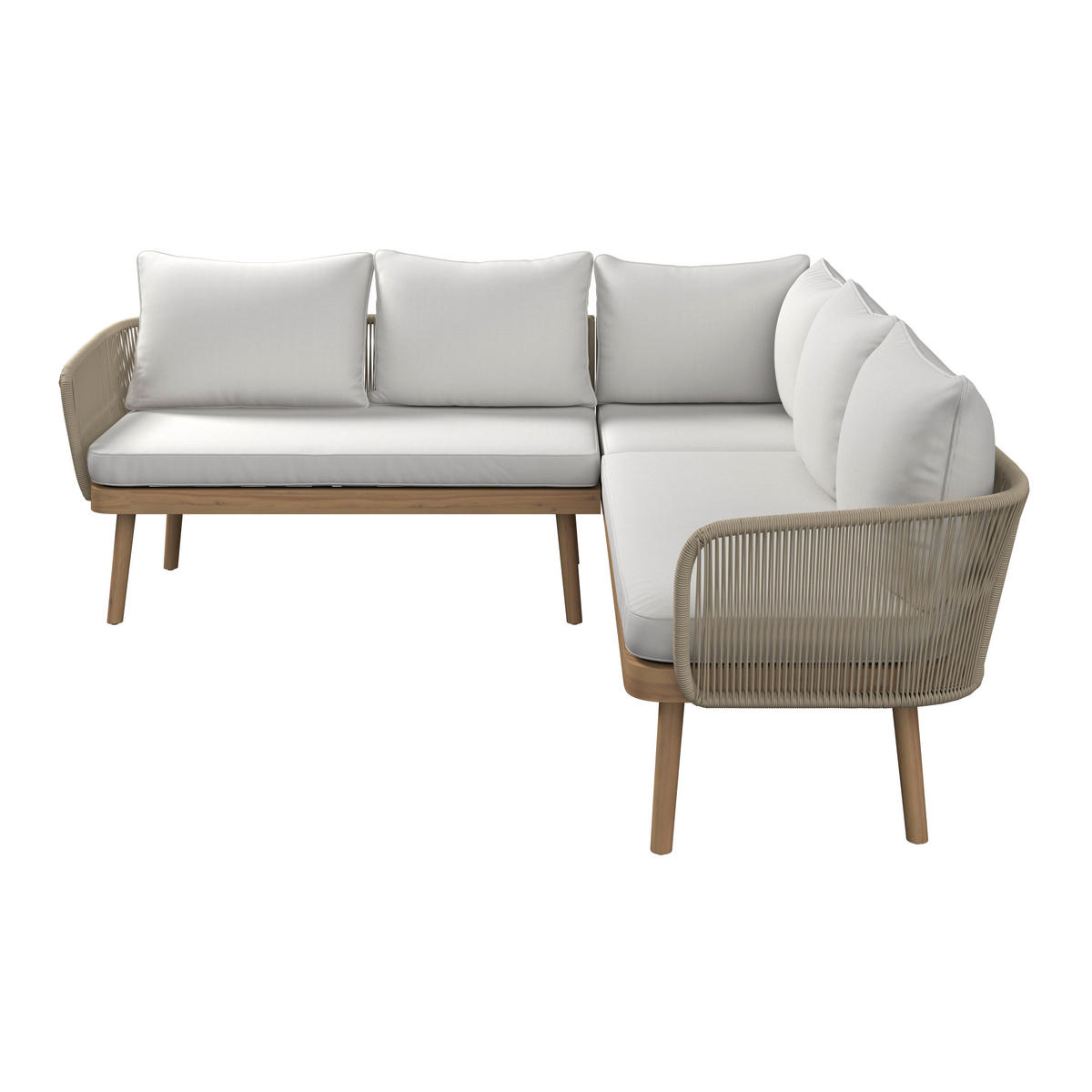 DINING-LOUNGESET  - Beige/Akaziefarben, Natur, Holz (208/208cm) - Ambia Garden