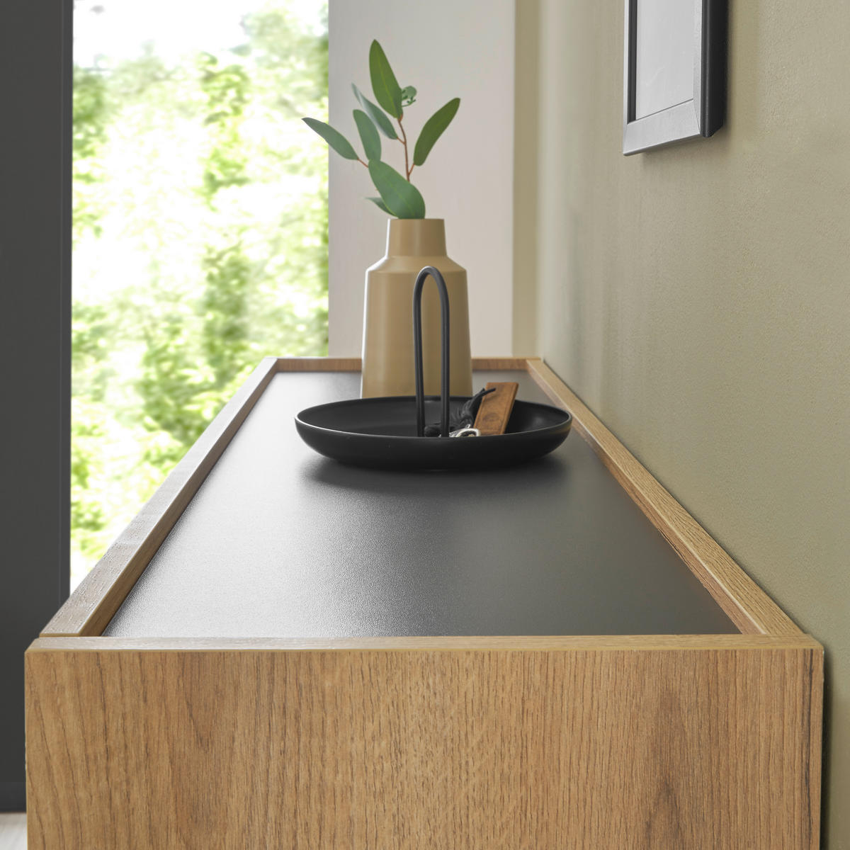 SCHUHSCHRANK Anthrazit, Eichefarben  - Eichefarben/Anthrazit, Design, Holzwerkstoff (100/35/30cm) - Modante