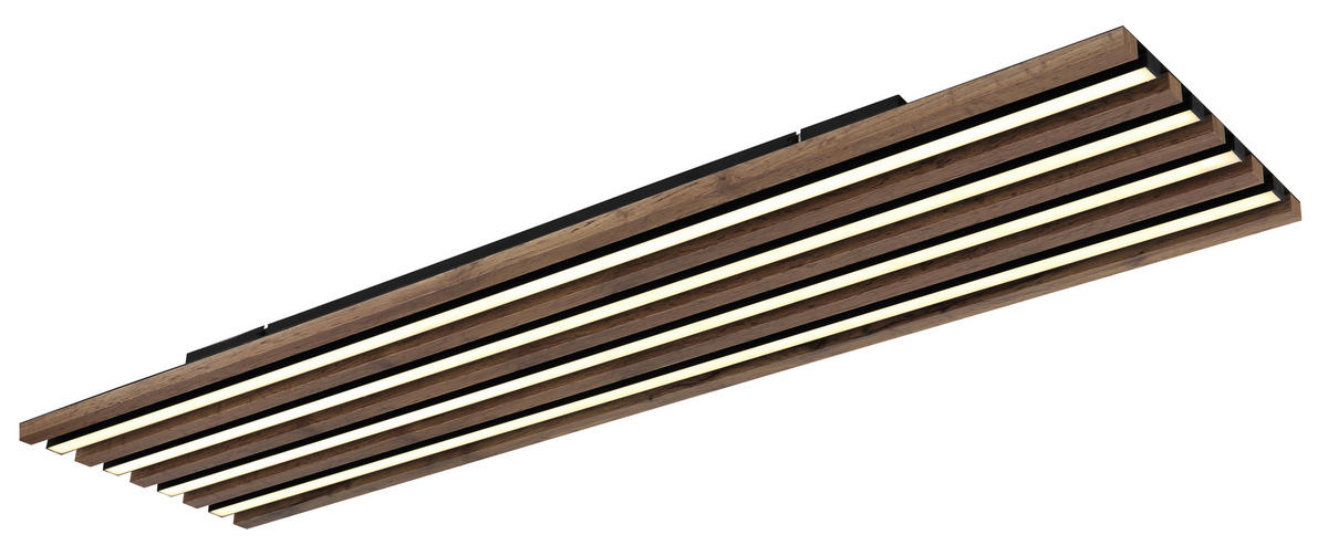LED SVJETILJKA STROPNA HAYDEN  - bijela/tamno smeđa, Natur, drvni materijal/metal (120/30/6cm) - Globo