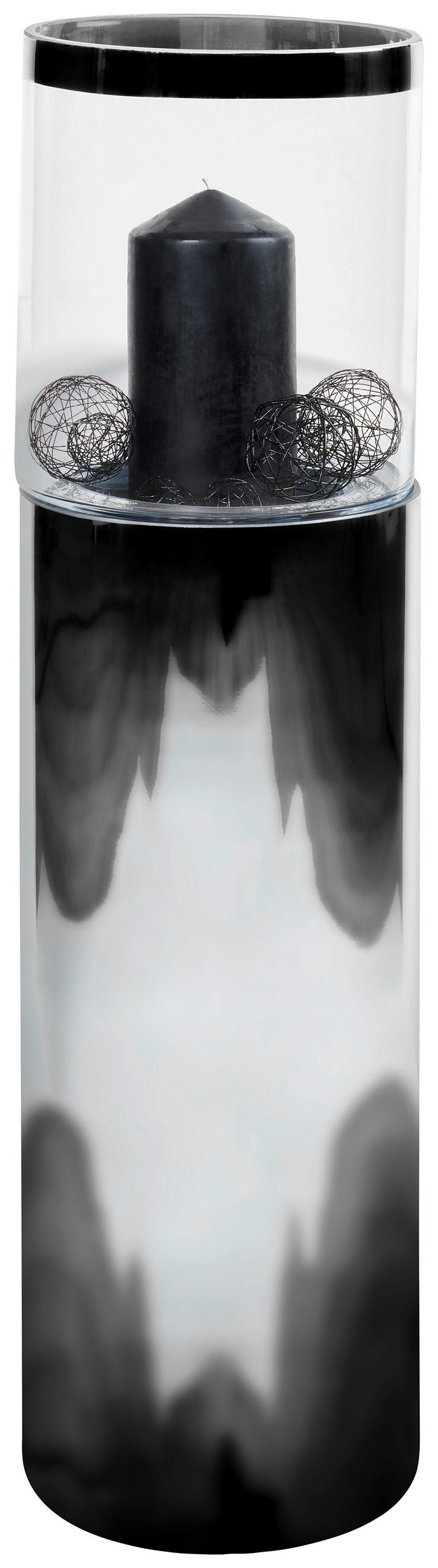 WINDLICHT - Klar/Silberfarben, Basics, Glas (18/18/55cm)