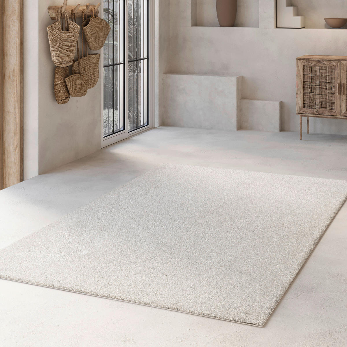 WEBTEPPICH 80/400 cm Nova Creme, Weiß  - Creme/Weiß, KONVENTIONELL, Textil (80/400cm) - WECON HOME BASIC