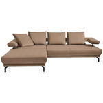 ECKSOFA in Mikrofaser Beige  - Beige/Schwarz, Design, Textil/Metall (224/305cm) - Dieter Knoll