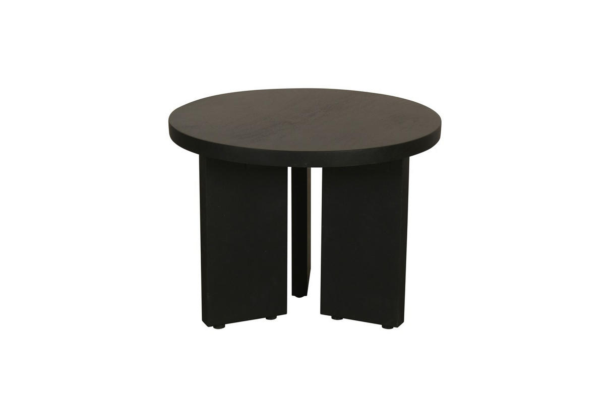 BEISTELLTISCH Akazie massiv Schwarz rund  - Schwarz, Design, Holz (40/30/40cm) - MID.YOU