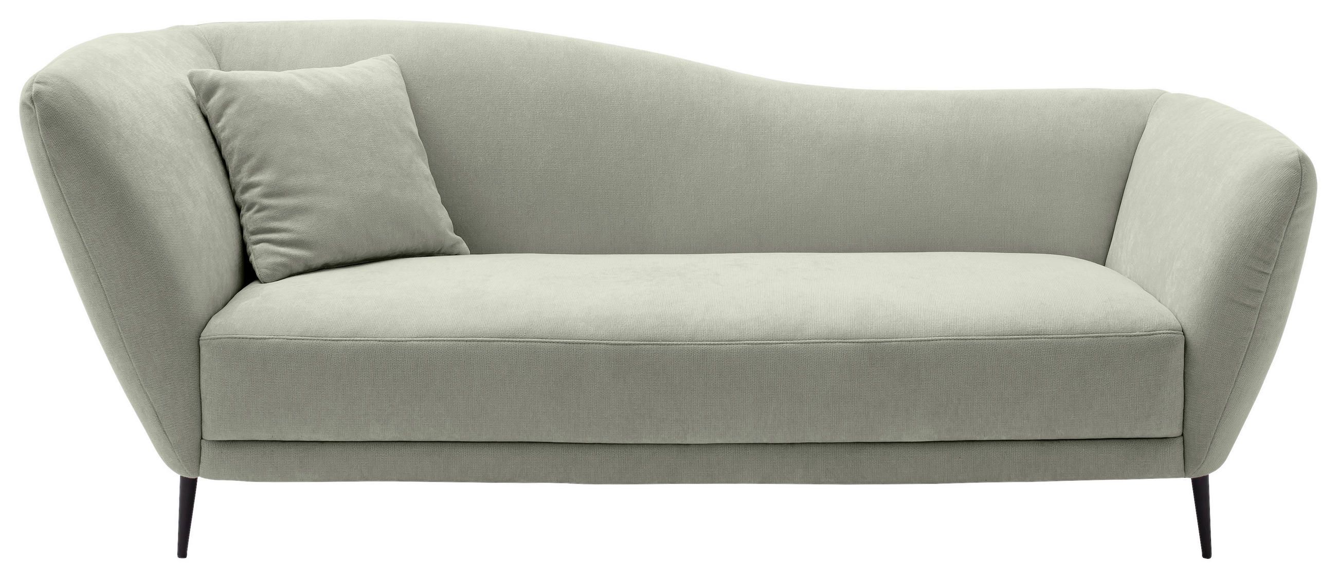 RÉCAMIERE Salbeigrün Chenille Zierkissen, Rücken echt  - Salbeigrün/Schwarz, KONVENTIONELL, Textil/Metall (224/70/97cm) - Hom`in