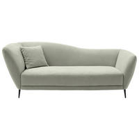 RÉCAMIERE Salbeigrün Chenille Zierkissen, Rücken echt  - Salbeigrün/Schwarz, KONVENTIONELL, Textil/Metall (224/70/97cm) - Hom`in