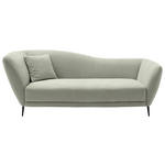 RÉCAMIERE Salbeigrün Chenille Zierkissen, Rücken echt  - Salbeigrün/Schwarz, KONVENTIONELL, Textil/Metall (224/70/97cm) - Hom`in