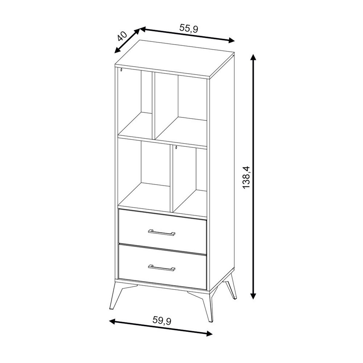 HIGHBOARD  in 63/135/40 cm  - Schwarz/Weiß, Design, Holzwerkstoff/Metall (63/135/40cm) - Livetastic