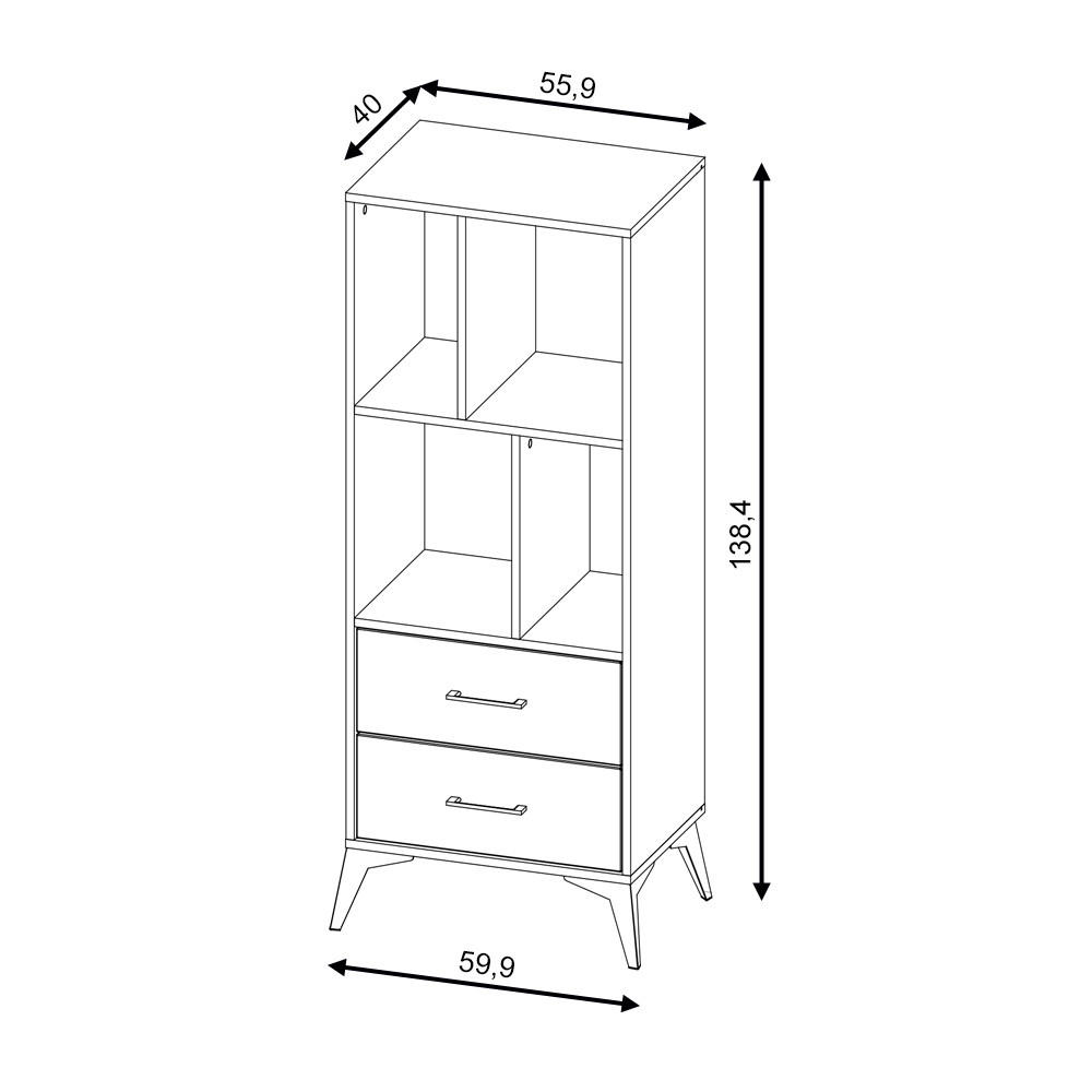 Thumbnail - Livetastic Highboard, Weiß, Eiche Artisan, Metall, 2 Schubladen, 63x135x40 cm, Beimöbel erhältlich, Wohnzimmer, Kommoden...