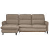 ECKSOFA Beige Flachgewebe  - Beige/Schwarz, KONVENTIONELL, Textil/Metall (190/254cm) - Livetastic