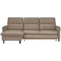 ECKSOFA Beige Flachgewebe  - Beige/Schwarz, KONVENTIONELL, Textil/Metall (190/254cm) - Livetastic