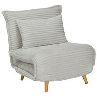 SCHLAFSESSEL Cord Weiß    - Walnussfarben/Weiß, MODERN, Holz/Textil (76/85/83cm) - Livetastic