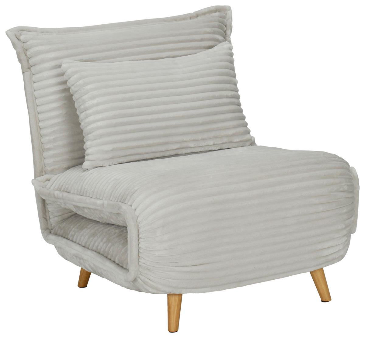 SCHLAFSESSEL Cord Weiß    - Walnussfarben/Weiß, MODERN, Holz/Textil (76/85/83cm) - Livetastic