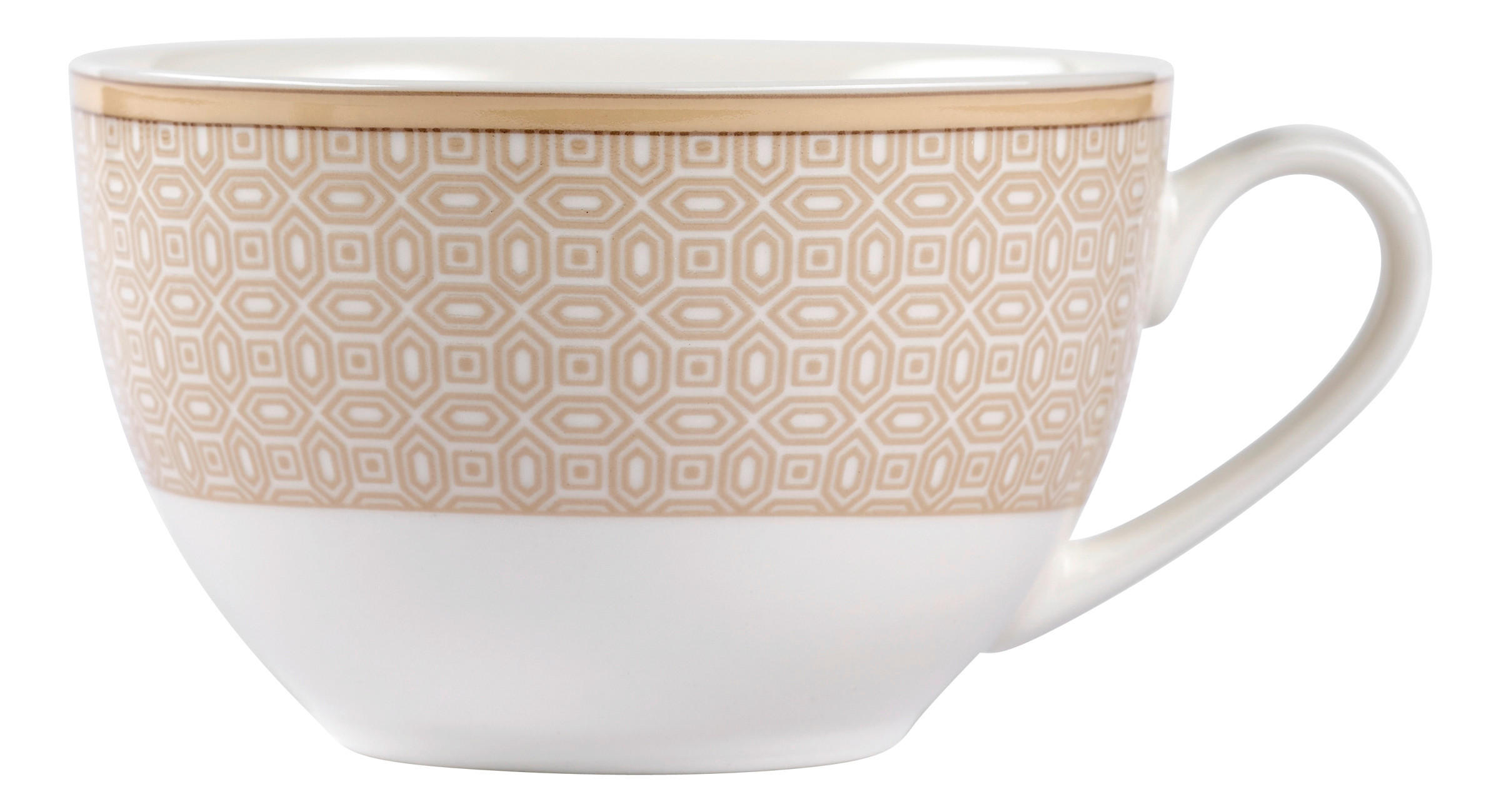 TASSE Geo 250 ml - Beige/Weiß, KONVENTIONELL, Keramik (10/10/6cm) - Ritzenhoff Breker