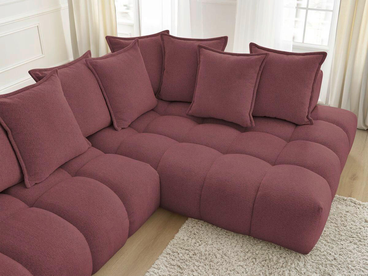 ECKSOFA Ottomane rechts  EVEREST Rot Flachgewebe  - Rot/Schwarz, MODERN, Kunststoff/Textil (352/210cm) - Livetastic