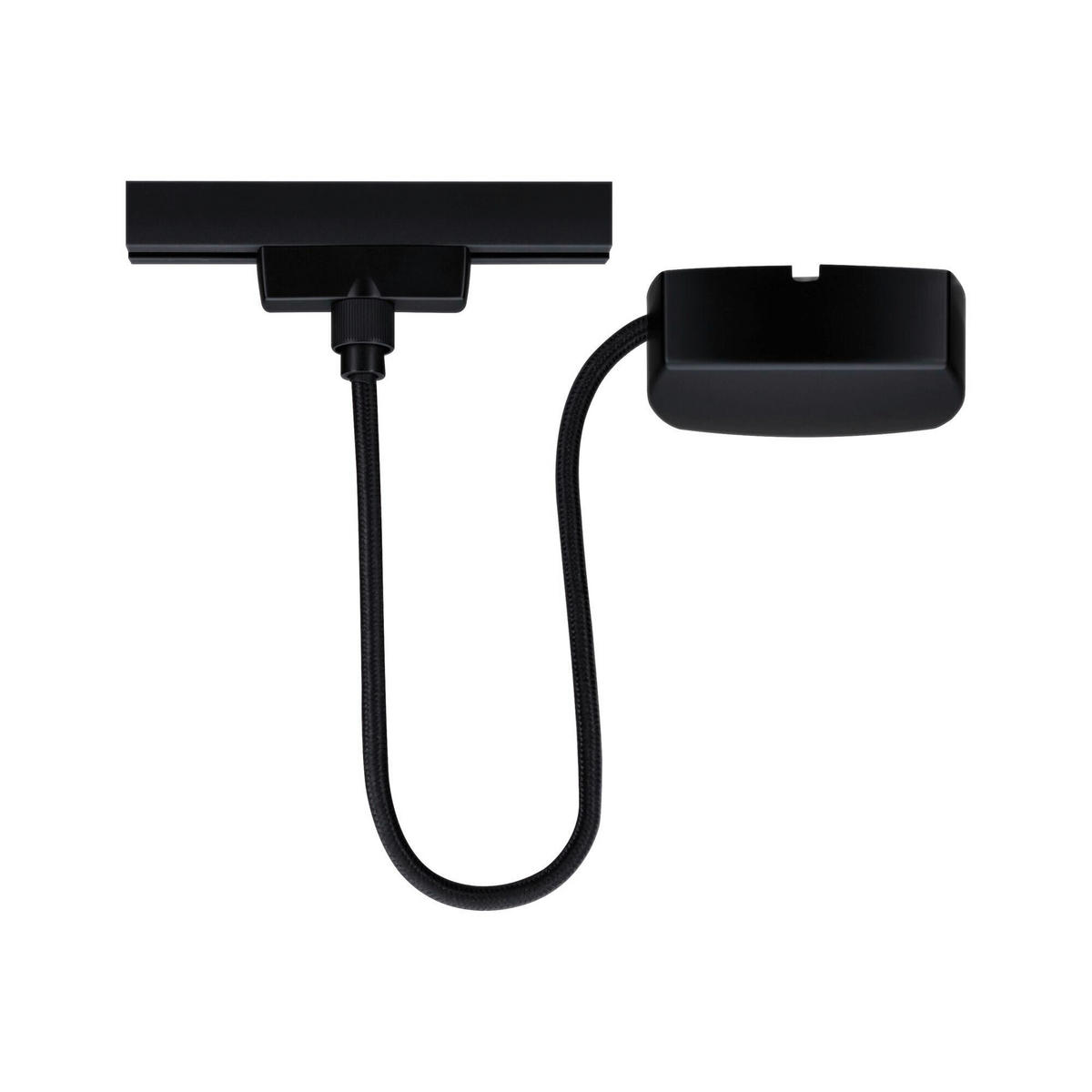SCHIENENSYSTEM-EINSPEISER URail Kabeleinspeisung m.1000W   - Schwarz, Basics, Metall (16,5/100cm) - Paulmann
