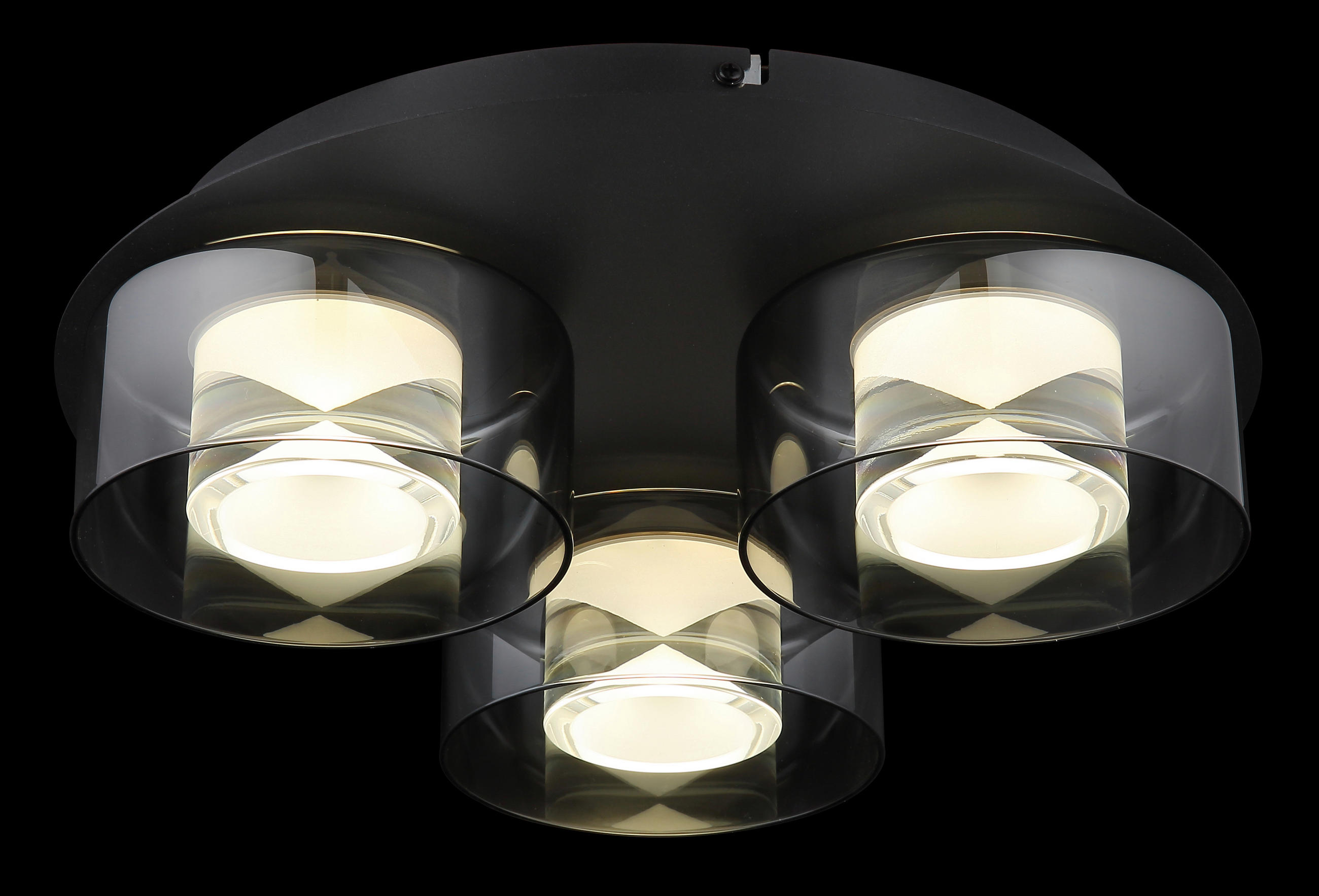 DECKENLEUCHTE 38/11,5 cm   - Klar/Schwarz, Design, Glas/Kunststoff (38/11,5cm) - Collet's Monde