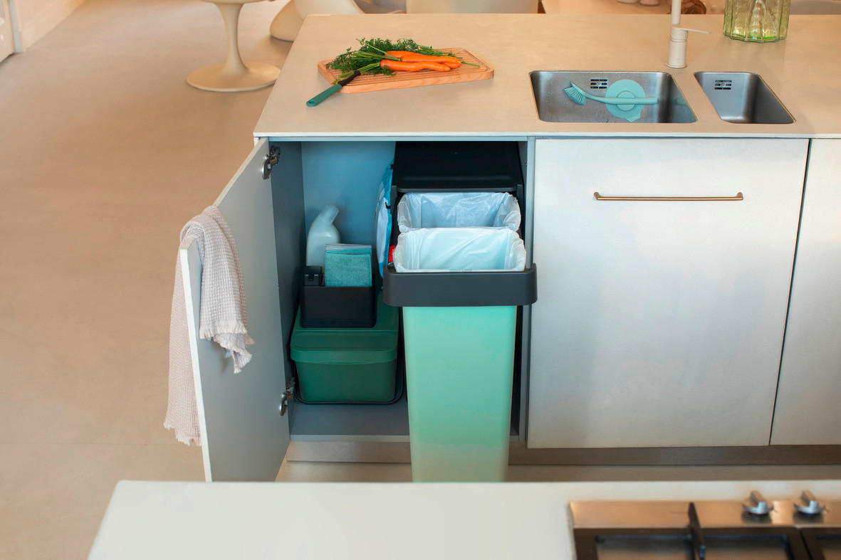 UGRAD. SUSTAV ZA ODV. OTPADA 2 x 30 l - zelena/antracit, Basics, plastika (30,4/63,7/48,1cm) - Brabantia