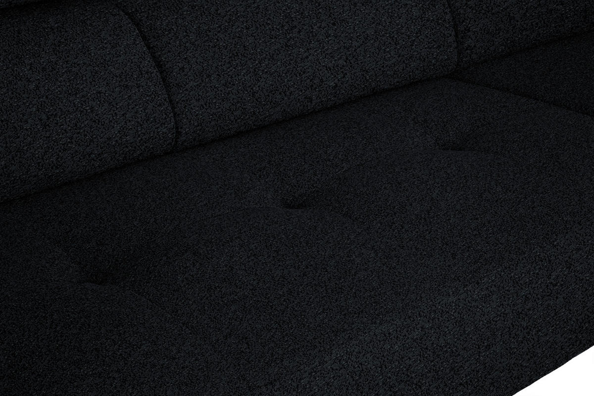 ECKSOFA in Chenille Anthrazit  280/205 cm  - Anthrazit/Schwarz, Design, Textil/Metall (280/205cm) - Xora