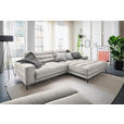 ECKSOFA in Cord Weiß  - Schwarz/Weiß, Design, Textil/Metall (296/207cm) - Dieter Knoll