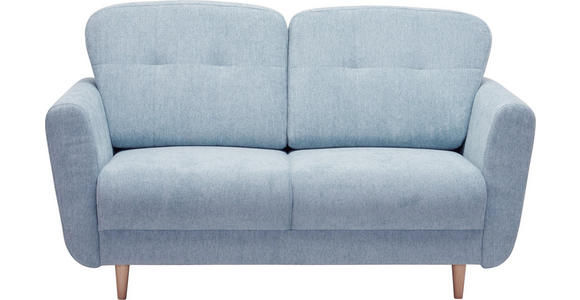 ZWEISITZER-SOFA in Textil Hellblau - Hellblau, Design, Holz/Textil (154/90/93cm) - Hom`in