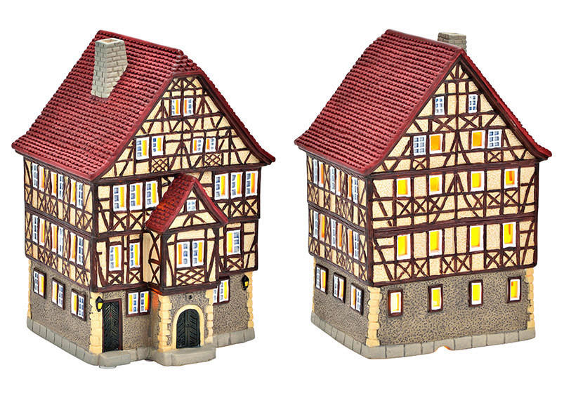 XXXLutz Dekohaus Braun, Creme, Rot 12x18x12 cm
