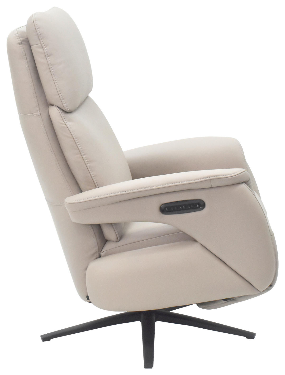 RELAXSESSEL Jessica beschichtet Kombination Echtleder/Lederlook    - Hellgrau/Schwarz, Design, Leder/Textil (74/100/89cm) - Cantus