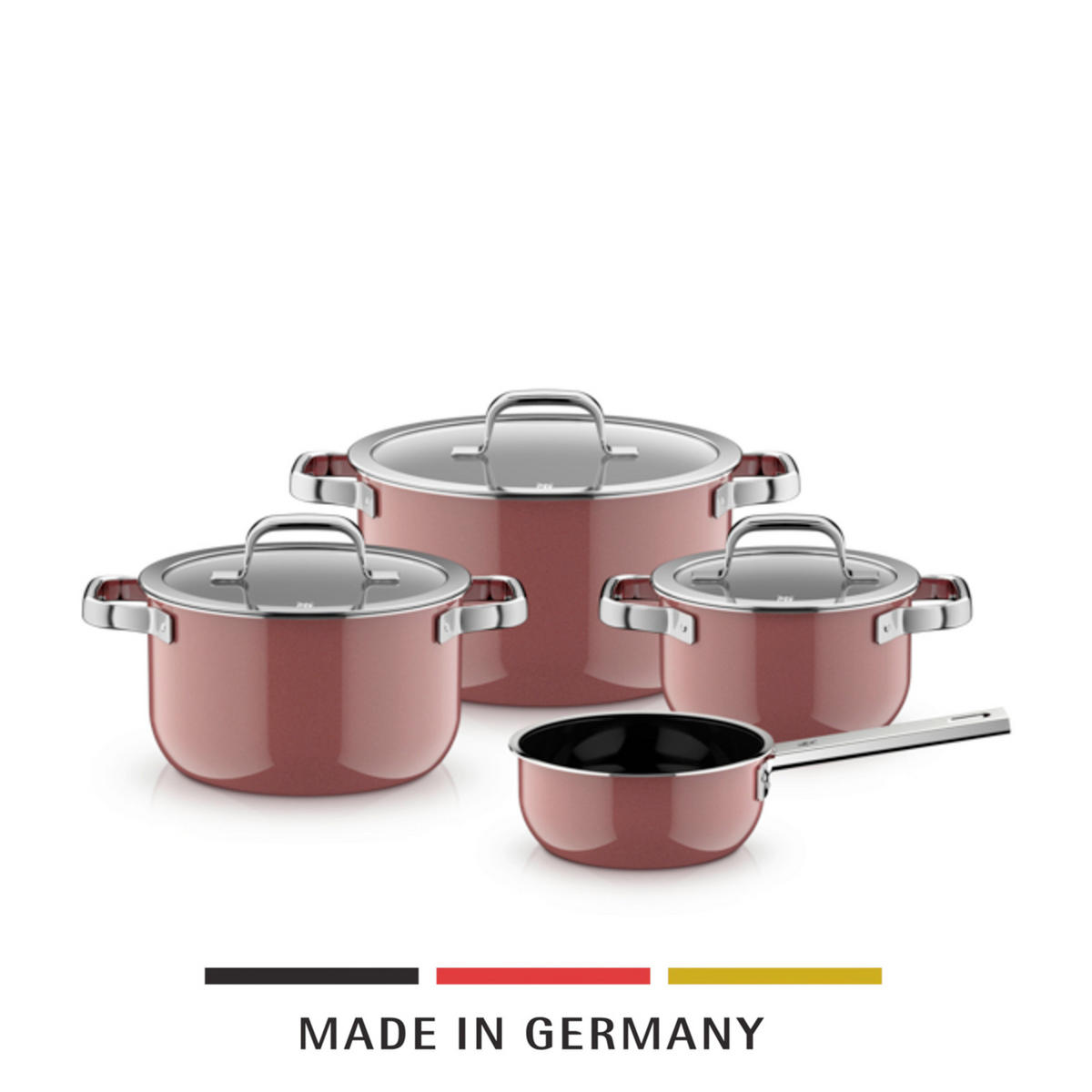 KOCHTOPFSET Fusiontec Mineral 4-teilig  - Rosa, Basics, Metall (60/30/33cm) - WMF