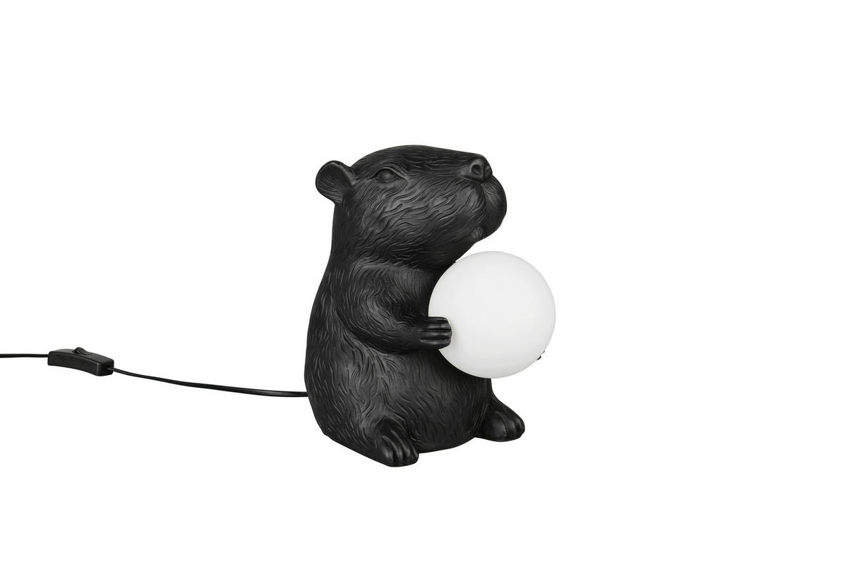 STOLNÁ LAMPA, G9, 23/25 cm  - čierna/biela, Lifestyle, plast/sklo (23/25cm)