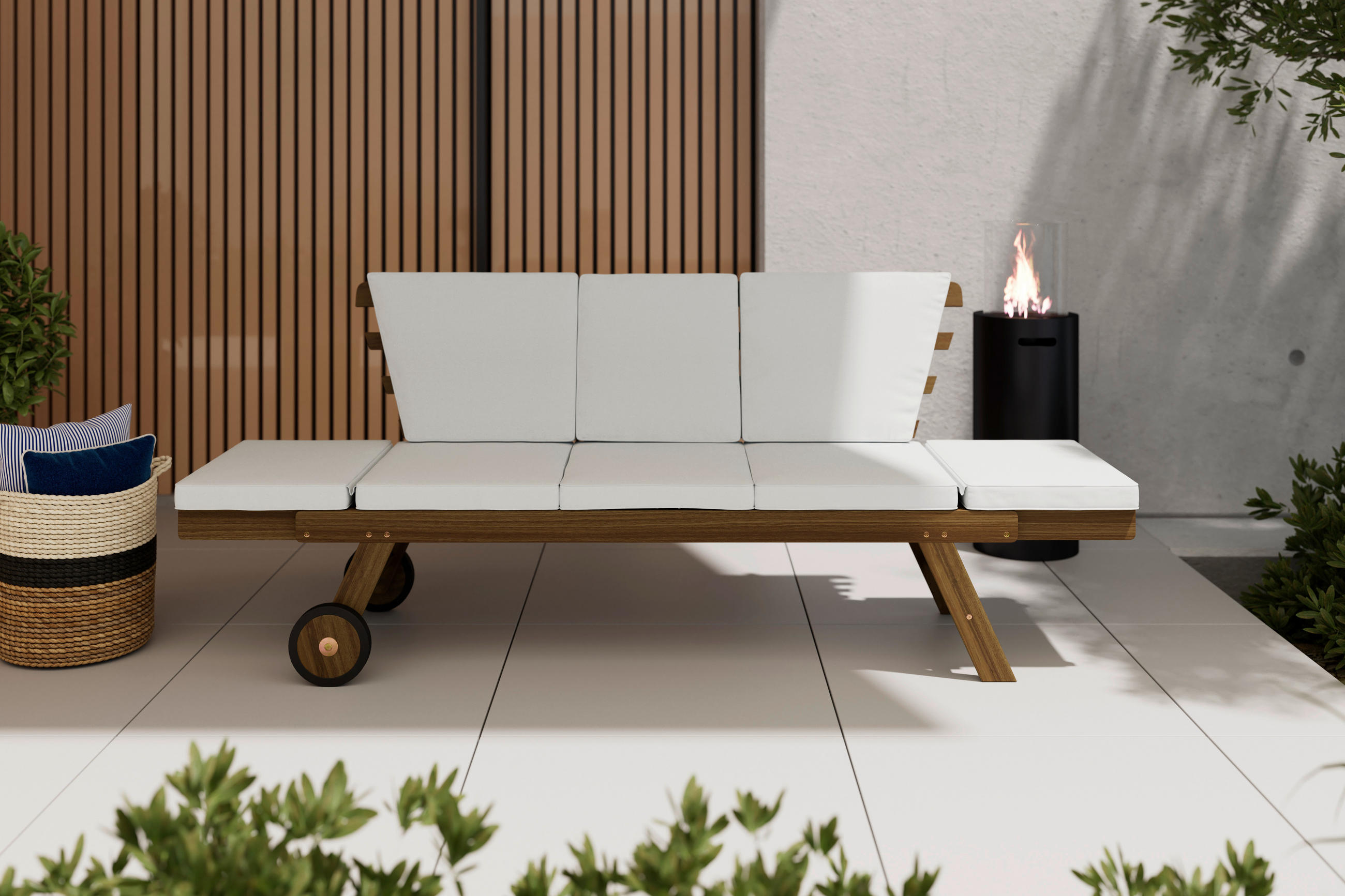 GARTENBANK 209/71/82 cm  in Akaziefarben  - Beige/Akaziefarben, MODERN, Holz (209/71/82cm) - Ambia Garden