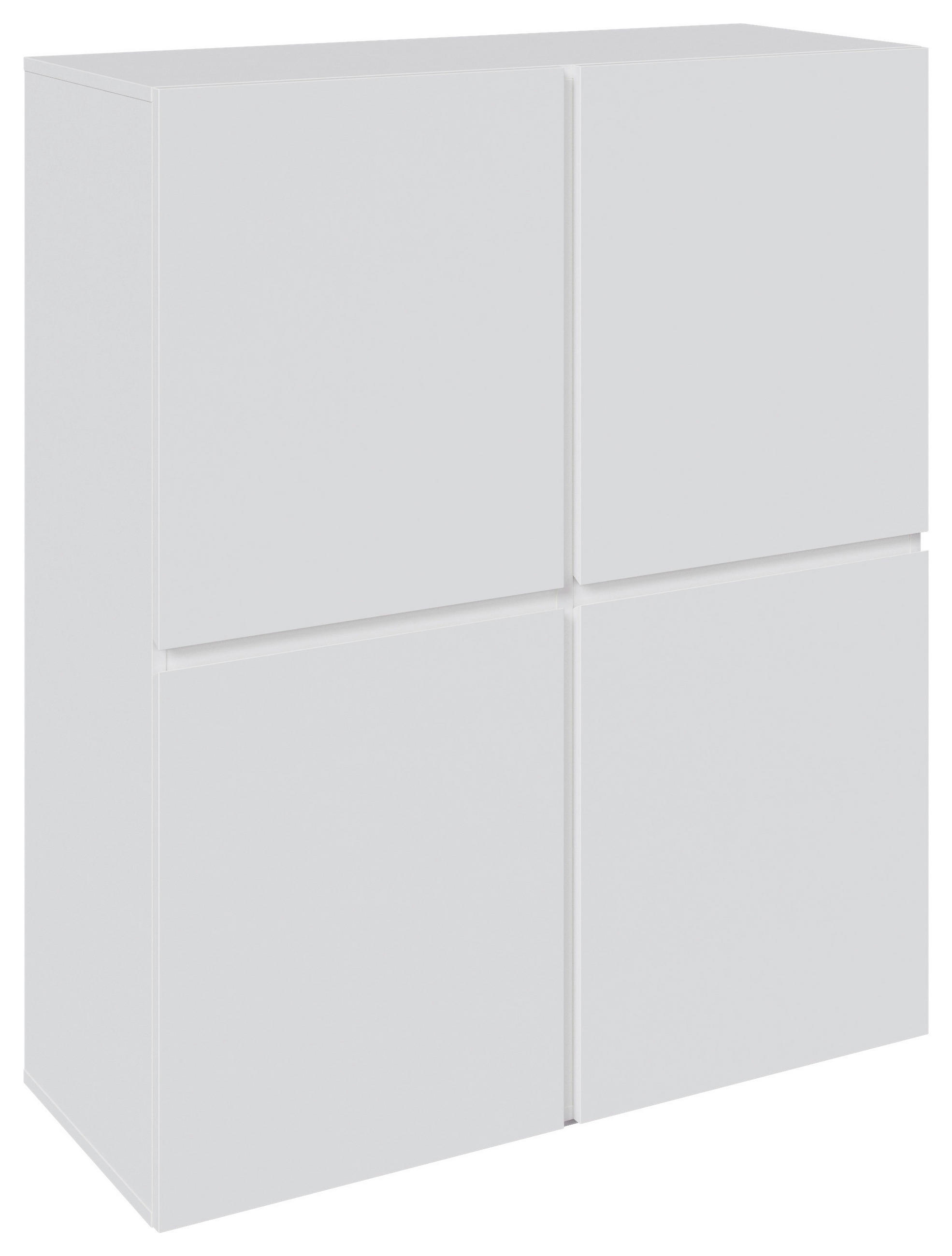 HIGHBOARD , 99,4/119,4/39,8 cm,  - Silberfarben/Weiß, Design, Holzwerkstoff/Kunststoff (99,4/119,4/39,8cm) - Xora