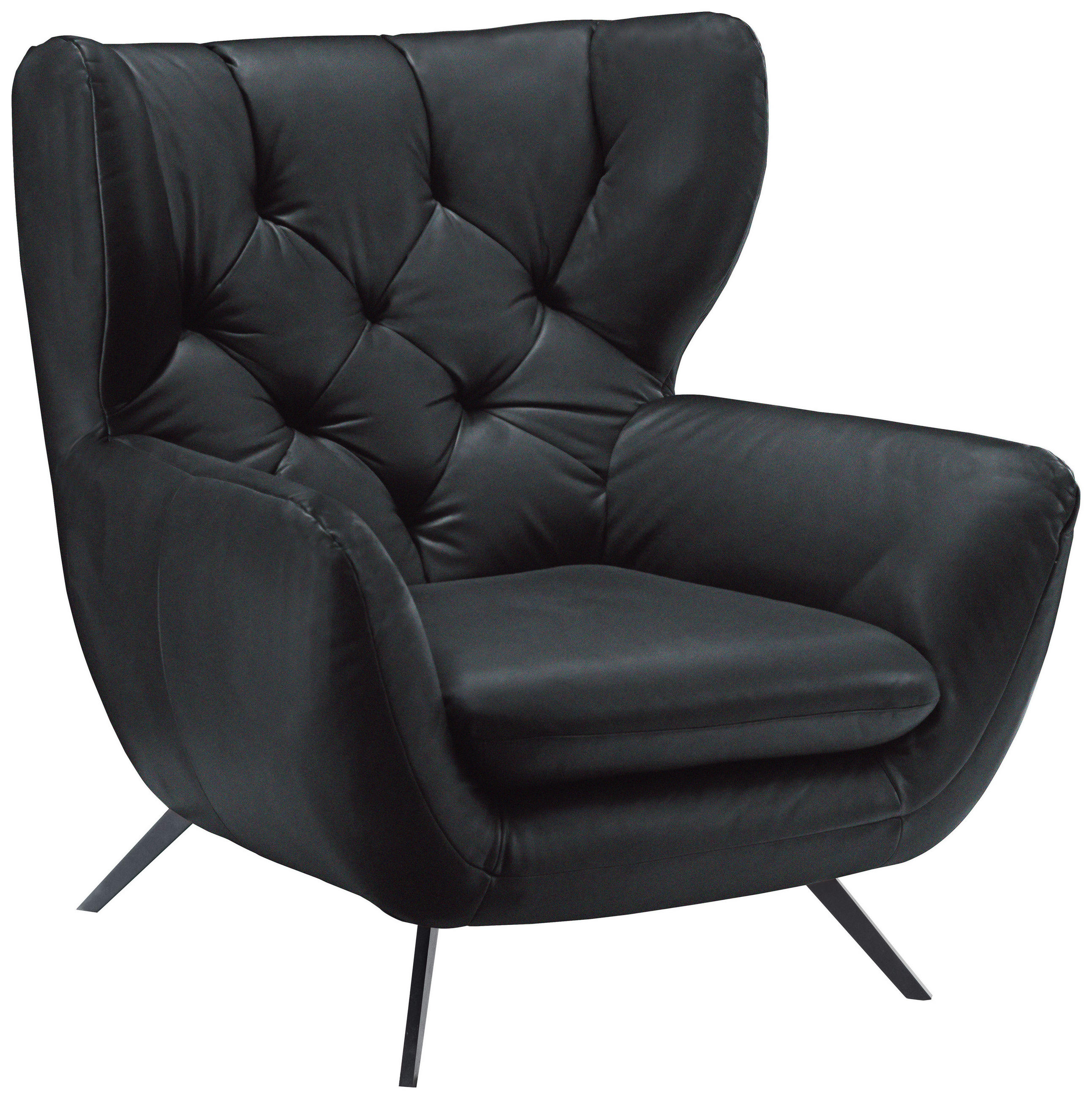CHESTERFIELD-SESSEL - Schwarz, Design, Textil/Metall (100/106/95cm) - Pure Home Lifestyle