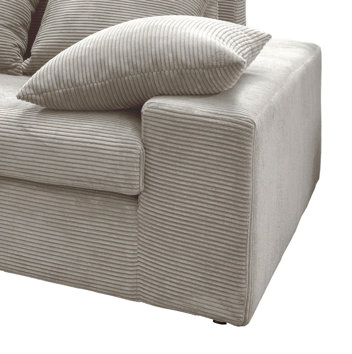 ECKSOFA Silberfarben Cord  - Silberfarben/Schwarz, MODERN, Kunststoff/Textil (200/278cm) - Livetastic
