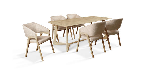 ARMLEHNSTUHL  Typenauswahl Jacquard  - Taupe/Eichefarben, KONVENTIONELL, Holz/Textil (57/87/60cm) - Linea Natura