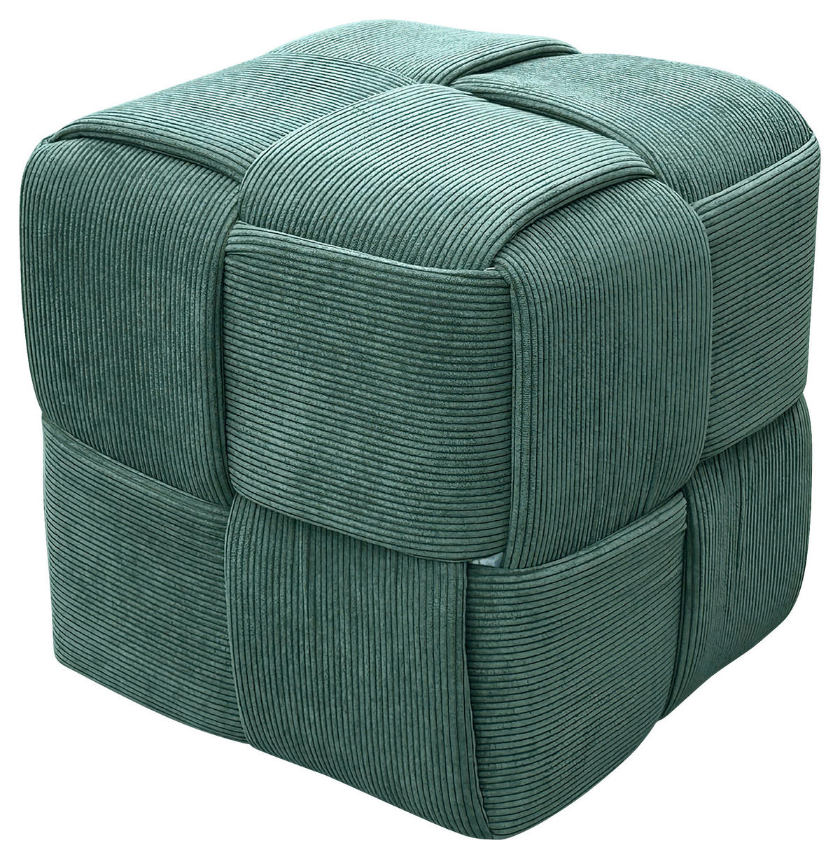 POUF in Dunkelgrün Textil Dunkelgrün  - Dunkelgrün, Design, Textil (40/40/40cm) - MID.YOU