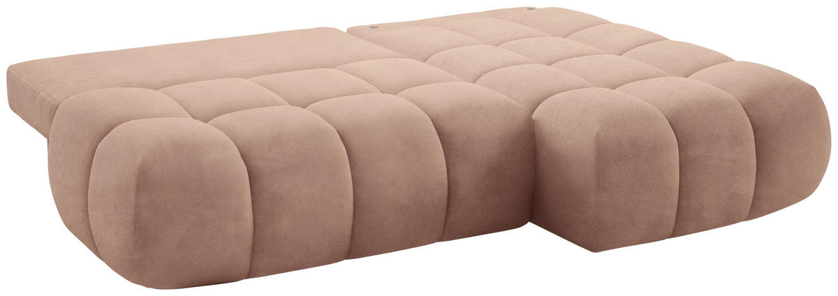 ECKSOFA TARANTO in Webstoff Rosa  172/225 cm  - Schwarz/Rosa, Design, Kunststoff/Textil (172/225cm) - Livetastic