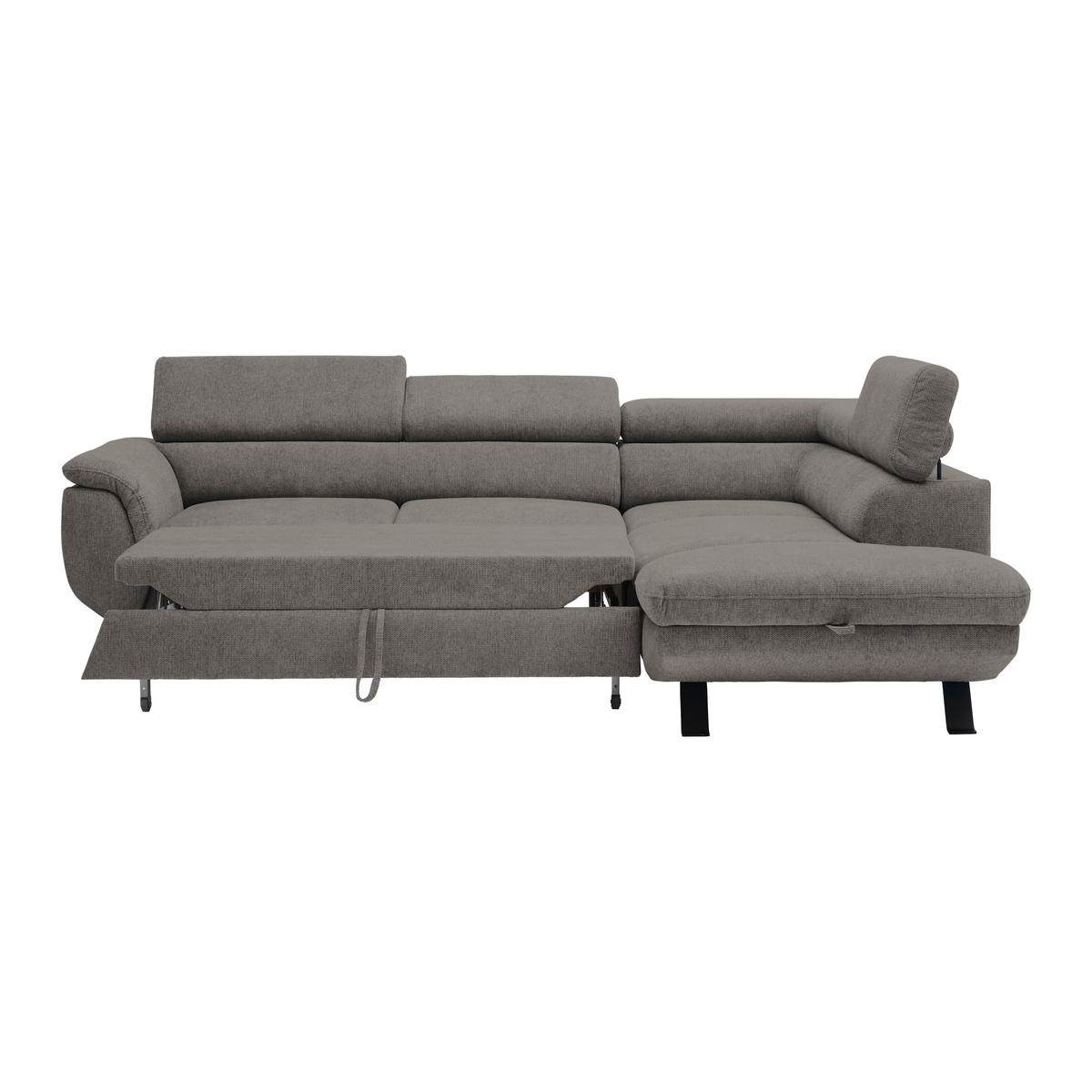 HÖRNSOFFA i vävt tyg antracit  - svart/antracit, Modern, metall/textil (257/198cm) - MID.YOU