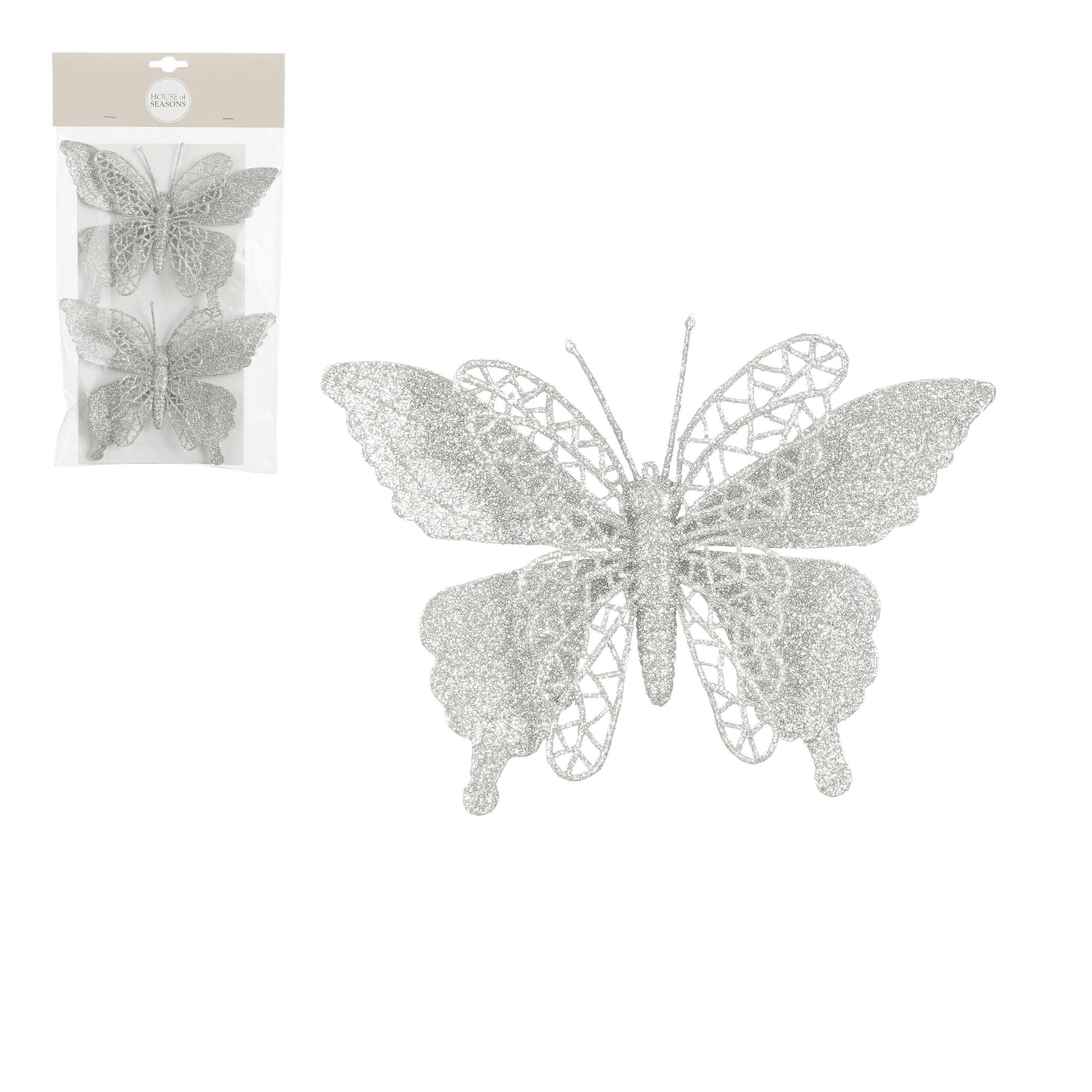 KOPČA DEKORATIVNA - srebrne boje, Basics, plastika (11/16cm) - X-Mas