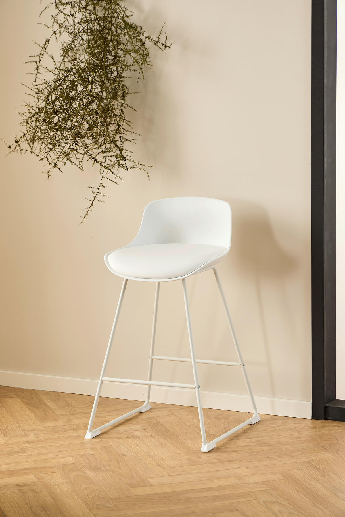 BARHOCKER Lederlook Weiß  - Weiß, Design, Kunststoff/Textil (50/84/49cm) - MID.YOU