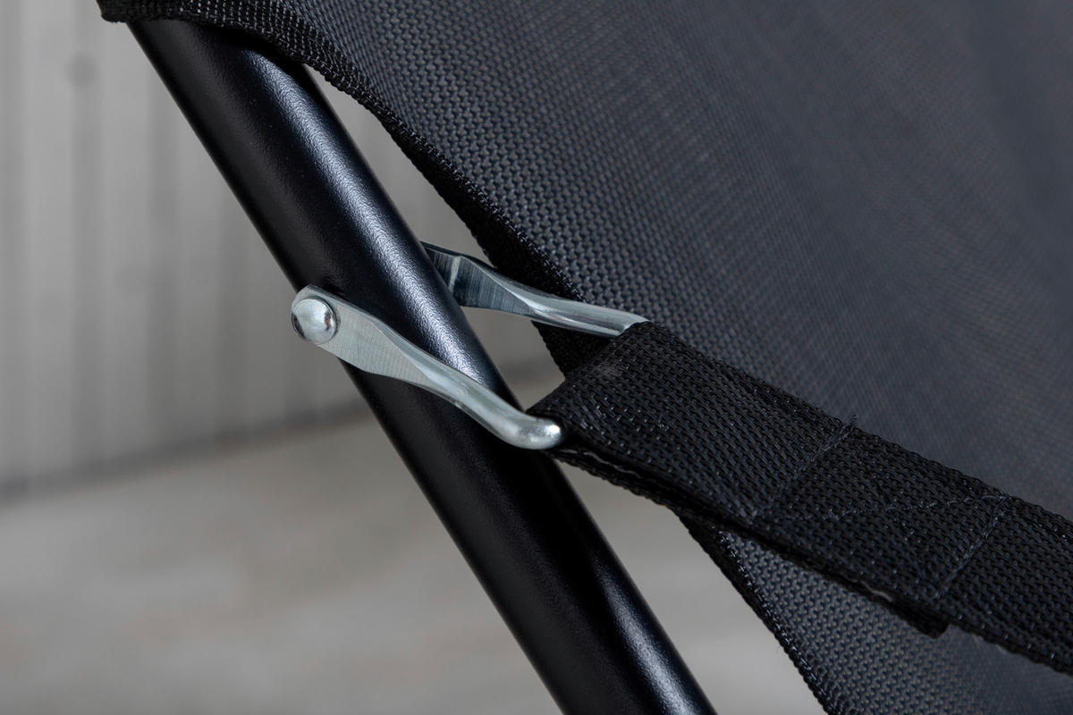STRANDSTUHL Stahl Schwarz  - Schwarz, KONVENTIONELL, Textil/Metall (63/89/84cm) - Gardenson