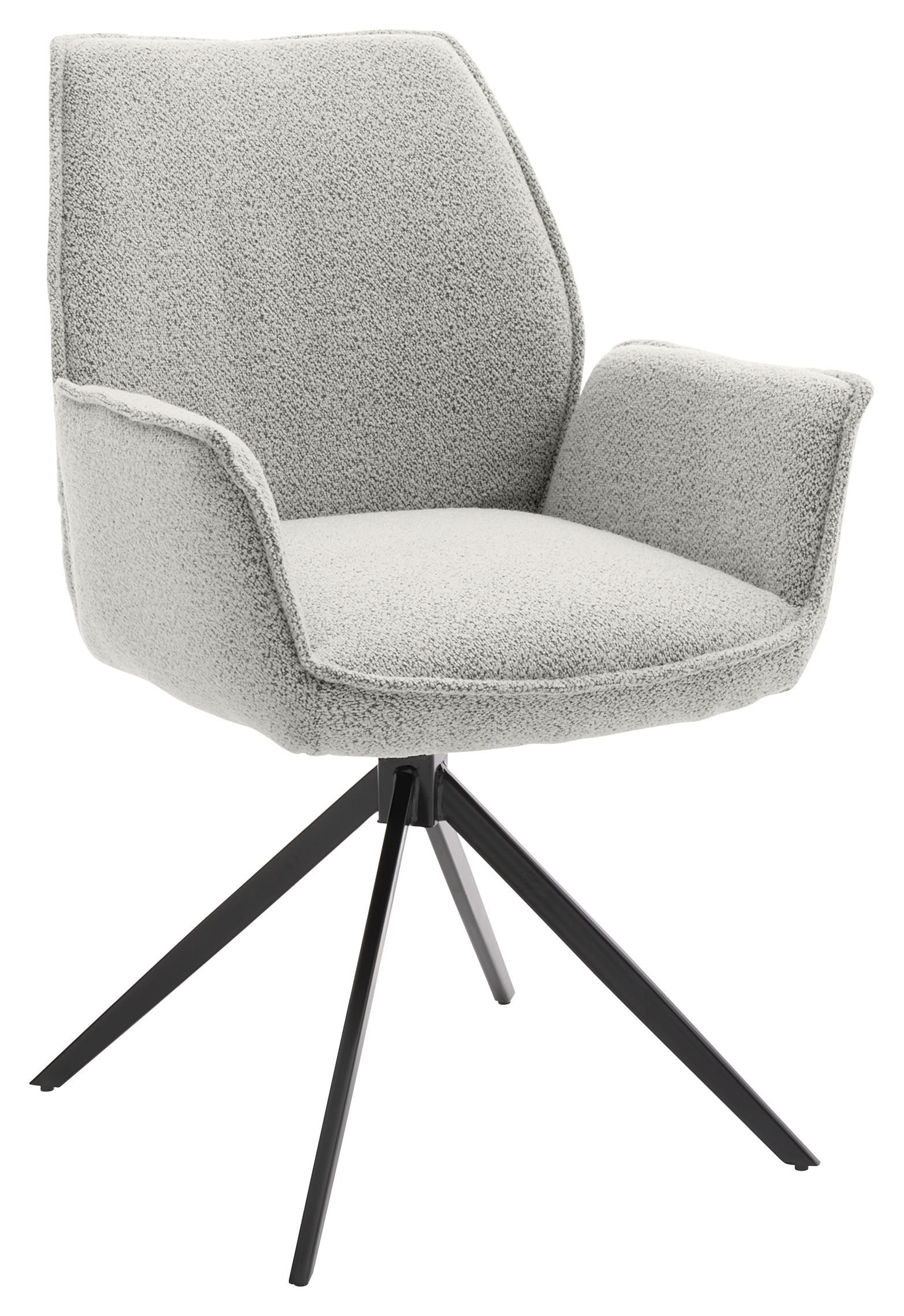 ARMLEHNSTUHL in Bouclé - Champagner/Schwarz, Design, Textil/Metall (63/91/65cm) - Musterring