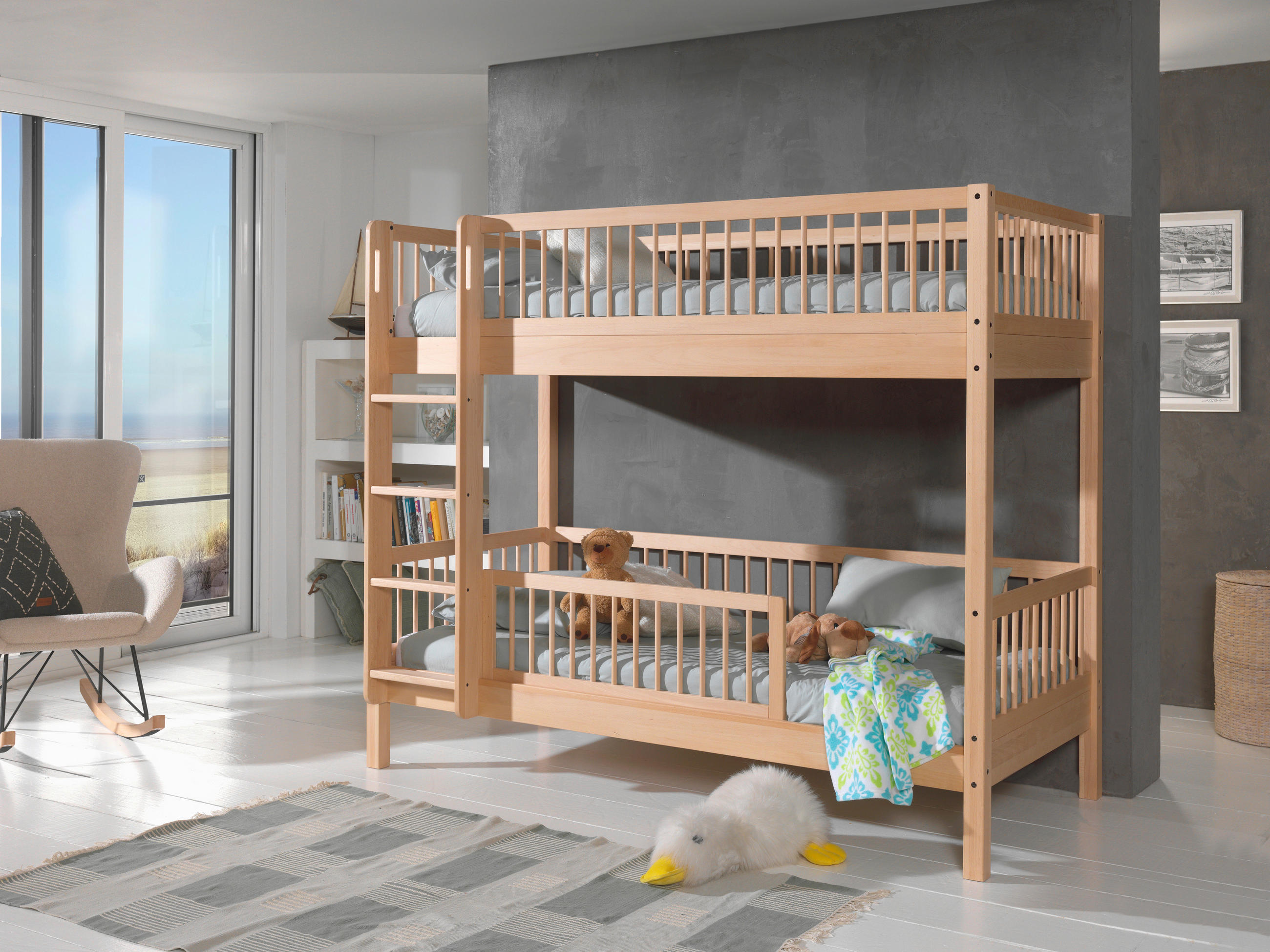 ETAGENBETT 90/200 cm Buchefarben  - Buchefarben/Naturfarben, MODERN, Holz (90/200cm) - Vipack