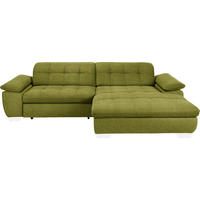 ECKSOFA Mikrofaser Hellgrün  - Chromfarben/Hellgrün, Design, Textil/Metall (265/180cm) - Carryhome