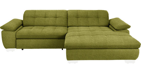 ECKSOFA  in Mikrofaser Hellgrün  265/180 cm  - Chromfarben/Hellgrün, Design, Textil/Metall (265/180cm) - Carryhome